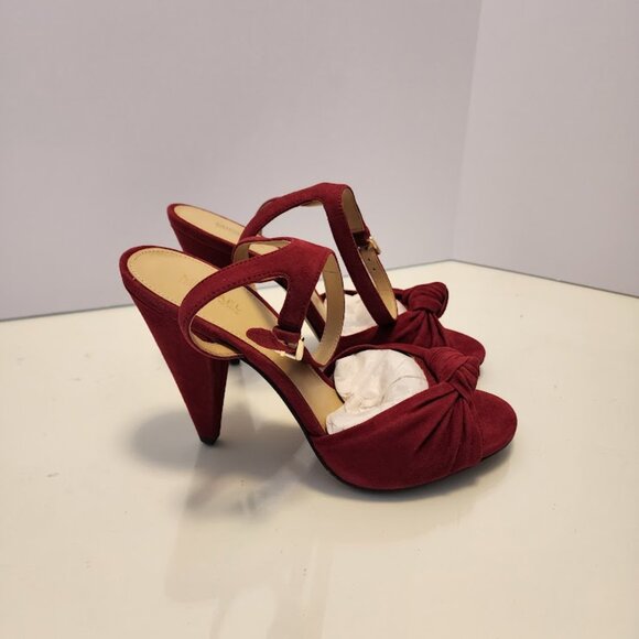 MICHAEL Michael Kors Red Suede Knot Detail Heeled Sandals - Picture 3 of 9